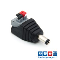 DC-Stecker Male Barrel Jack 5.5mm / 2.1mm mit Federklemmen