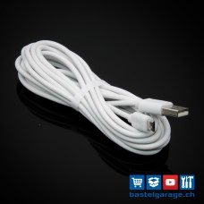 3m Qualitäts Micro USB Kabel weiss