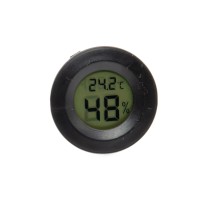 Digitales Thermometer Hygrometer Schwarz Rund 